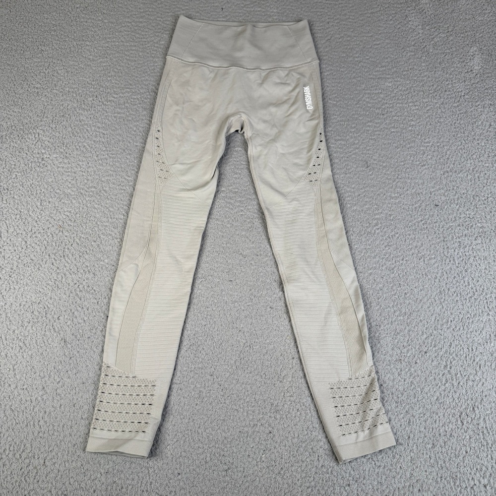 Gymshark Leggings Womens 22"Waist Gray Energy Seamless High Waisted Eyelet